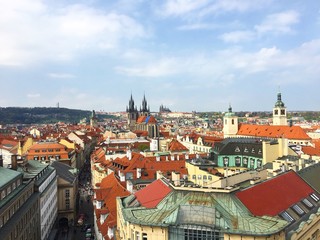 Naklejka na ściany i meble Tiled roofs of incredible Prague