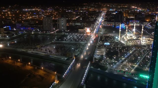 A view of the mosque of Akhmad Kadyrov, the city of Grozny, the capital of the Chechen Republic of the Russian Federation,
