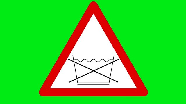 a sign warning you that erasing is prohibited.do not wash.animated video.used green background