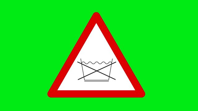 a sign warning you that erasing is prohibited.do not wash.animated video