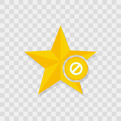 Star icon, prohibition icon