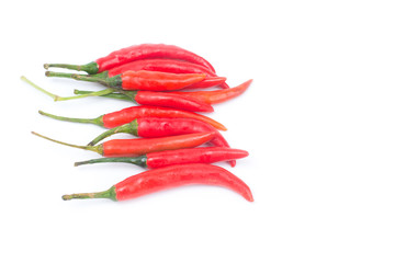 Red chili peppers isolated on a white background.