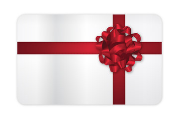 Geschenkkarte mit Rosette - rot gekreuzt