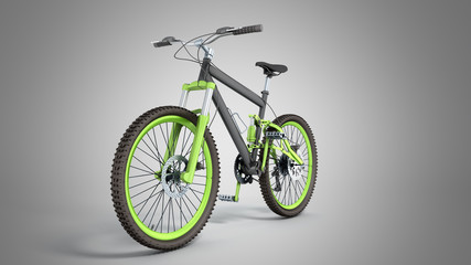 black 29er mountain bike on grey background