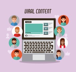 video marketing viral content people views vector illustration