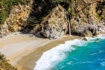 Awesome McWay Falls at Julia Pfeiffer Burns State Park, Big Sur California