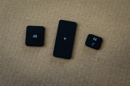 Keys Of A Keyboard Isolated Forming The Command Alt F4 Shortcut Very Useful And Used In Computing To Close Screens Close Concept Stock Photo Adobe Stock