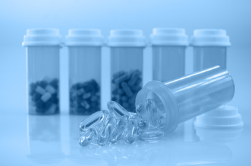 Oral medication background with warm light.