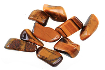 tiger eye minerals isolated