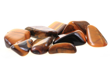 tiger eye minerals isolated