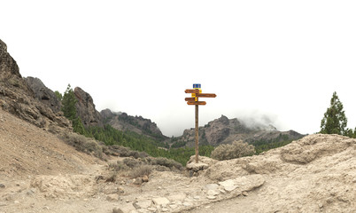 direction signs on top of mountan in spain