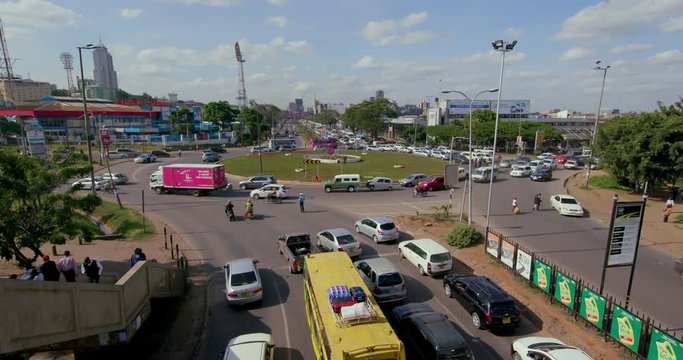 Traffic At Langata Rd & Mombasa Rd Roundabout; Nairobi Traffic; Nairobi, Kenya, Africa