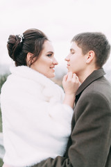 modern wedding in the mountains in Sochi and the sea, a wedding in a European style by car.