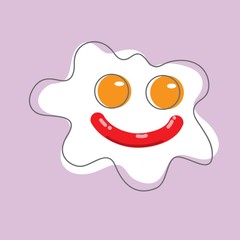 Scrambled eggs, vector illustration. Bright icon. Popular breakfast