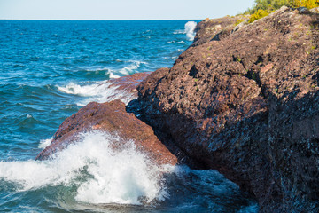 A View of Lake Michigan Rocks and Water