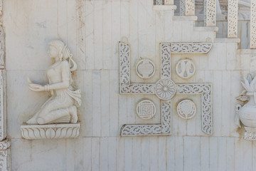marmor wall in Jaintemple near Bera, Rajasthan