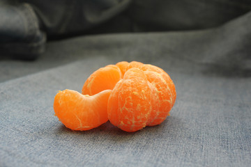 very bright and juicy orange tangerine