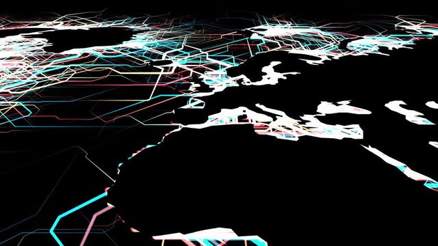 World map and network concept.