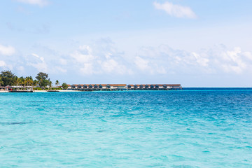 Overwater villa at Maldives.