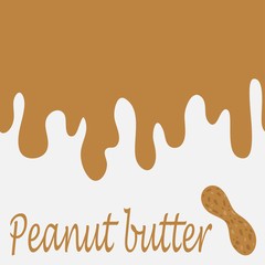 Drops of peanut butter. Vector seamless banner. Wrapping of packages
