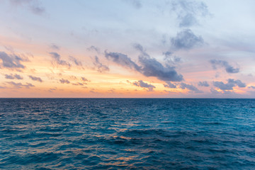 Sea at sunset time.