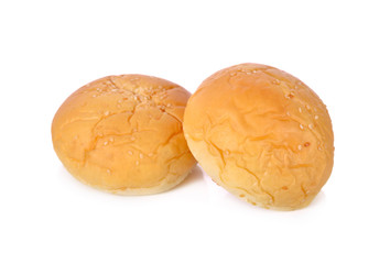 burger bun with white sesame on white background