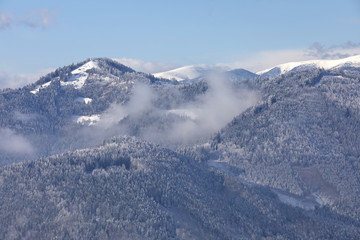 Fototapeta na wymiar Gipfel Haneggkogel im Grazer Bergland bei Frohnleiten, Steiermark
