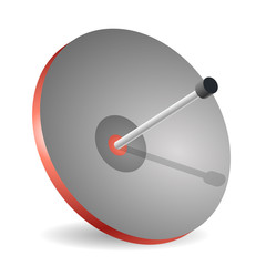 Vector satellite dish, isometric perspective, isolated, white background. Transmission aerial, telephone and television signals. Satellite TV receiver. Communication antenna sign, wireless technology