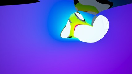 Abstract white and colored gradient smooth interior with window. 3D illustration and rendering.