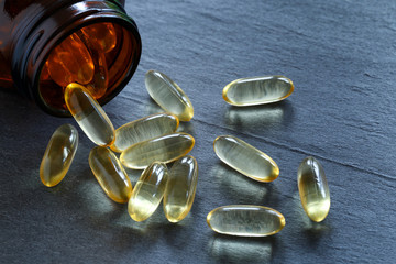 Omega 3 fish oil gel capsules
