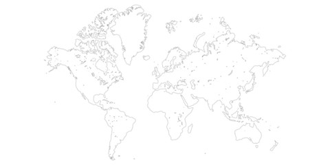 Fototapeta na wymiar Simple vector world map