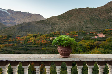 Imlil village, view from hotel, Atlas mountains, Africa