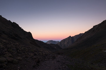 Trekking in the high Atlas to Toubkal mountain - Toubkal national park