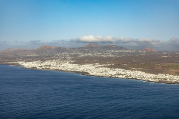 aerial view to island of Lanzarote
