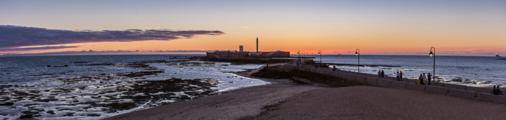 Sunset views of the city of Cadiz