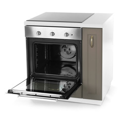 Fototapeta premium Electric oven on white background