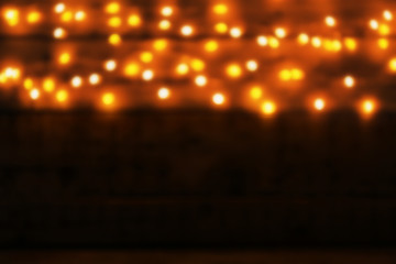 Blurred christmas lights on dark background