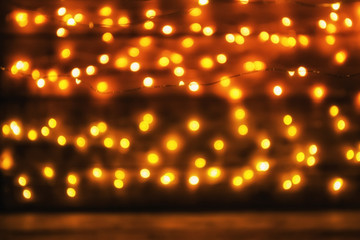 Blurred christmas lights on dark background