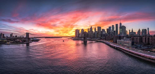 Wandaufkleber Manhattan und Brooklyn mit Brooklyn Bridge © eyetronic