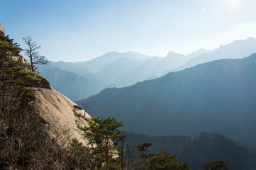 Panoramic and idyllic nature of South Korea, Seoraksan National Park, Pyeongchang