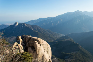 Panoramic and idyllic nature of South Korea, Seoraksan National Park, Pyeongchang