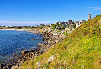 Fototapeta na wymiar Porspoder in der Bretagne, Finistere in Frankreich - Porspoder in Finistere in Brittany