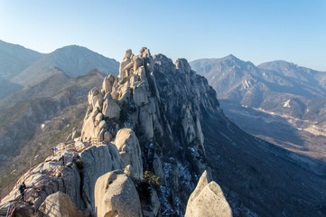 Panoramic and idyllic nature of South Korea, Seoraksan National Park, Pyeongchang
