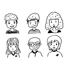 People face cartoon icon