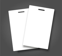 Blank Name Tags Mockup. Vector Illustration of Identity Card Badge mockup cover template.