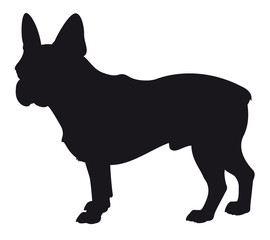 French Bulldog - Vector black dog silhouette isolated