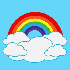 rainbow with cloud icon