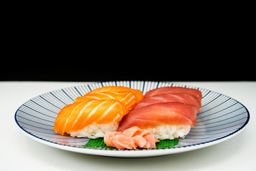 fresh sushi traditional japanese food on the table