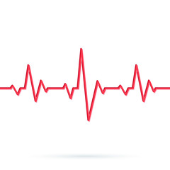 Heartbeat line. Seamless background. Vector