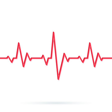 Heartbeat line. Seamless background. Vector